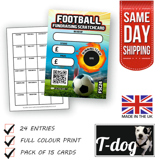 20 x Football Fundraising Scratch Cards