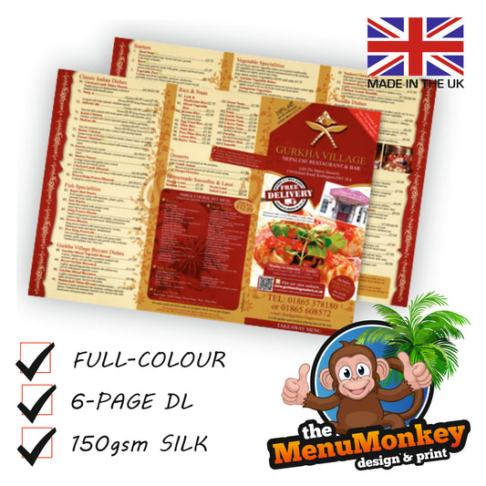 6pp DL Takeaway Menu - x2,000/5,000/10,000