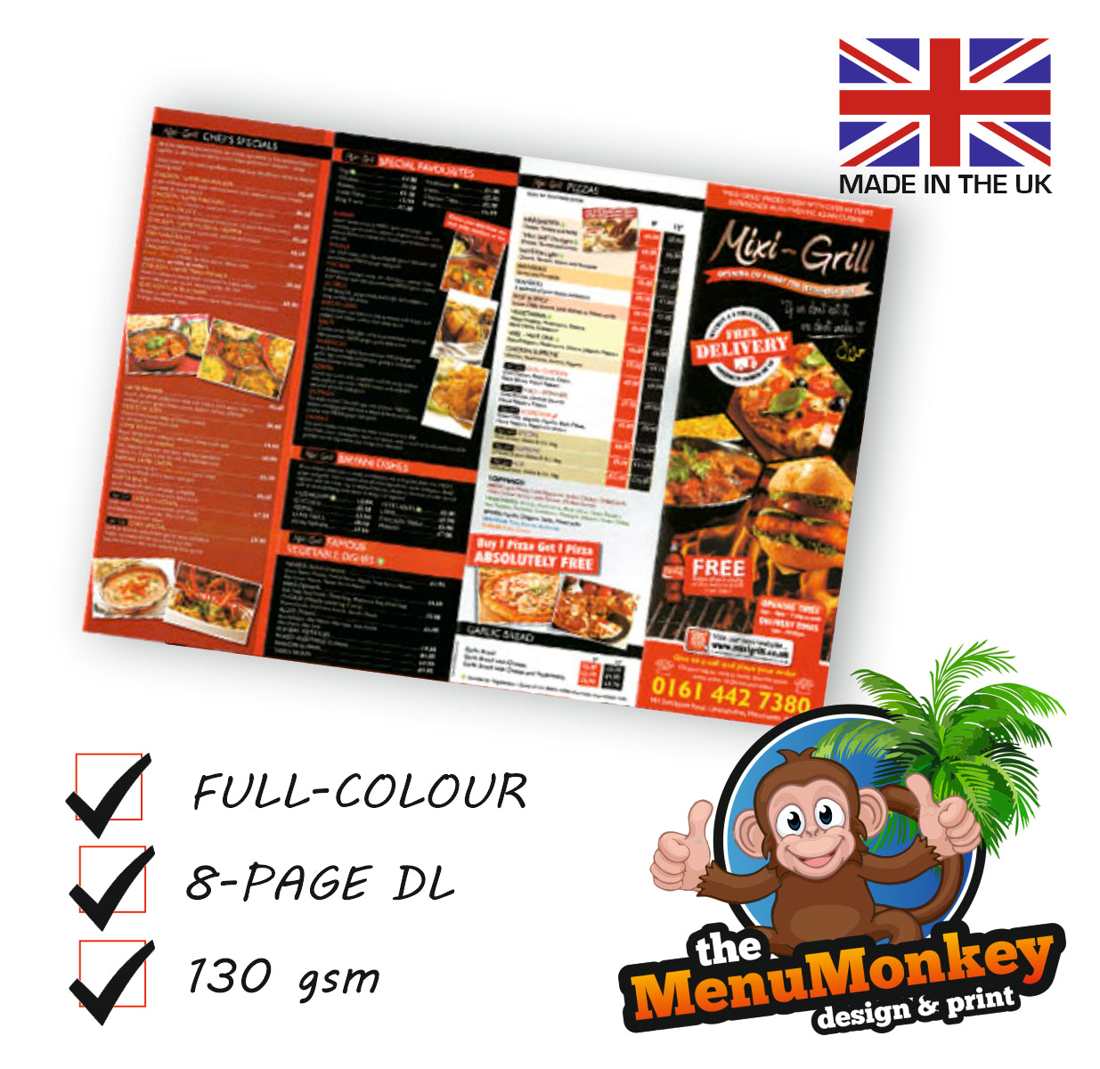 8pp DL Takeaway Menu - x2,000/5,000/10,000