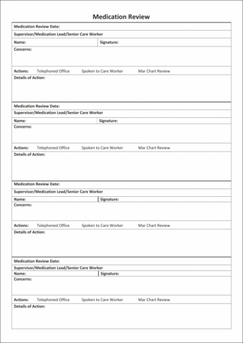 Home Care Report Book - Caring for the Elderly - Medication Record, Meals Record