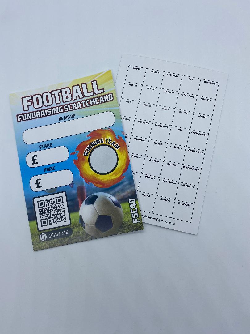 20 x Football Fundraising Scratch Cards